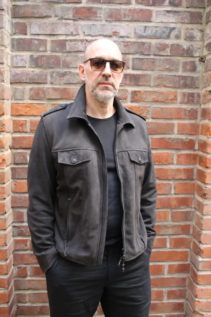 Lederjacke aus Rentiervelours mit Reißverschlüssen